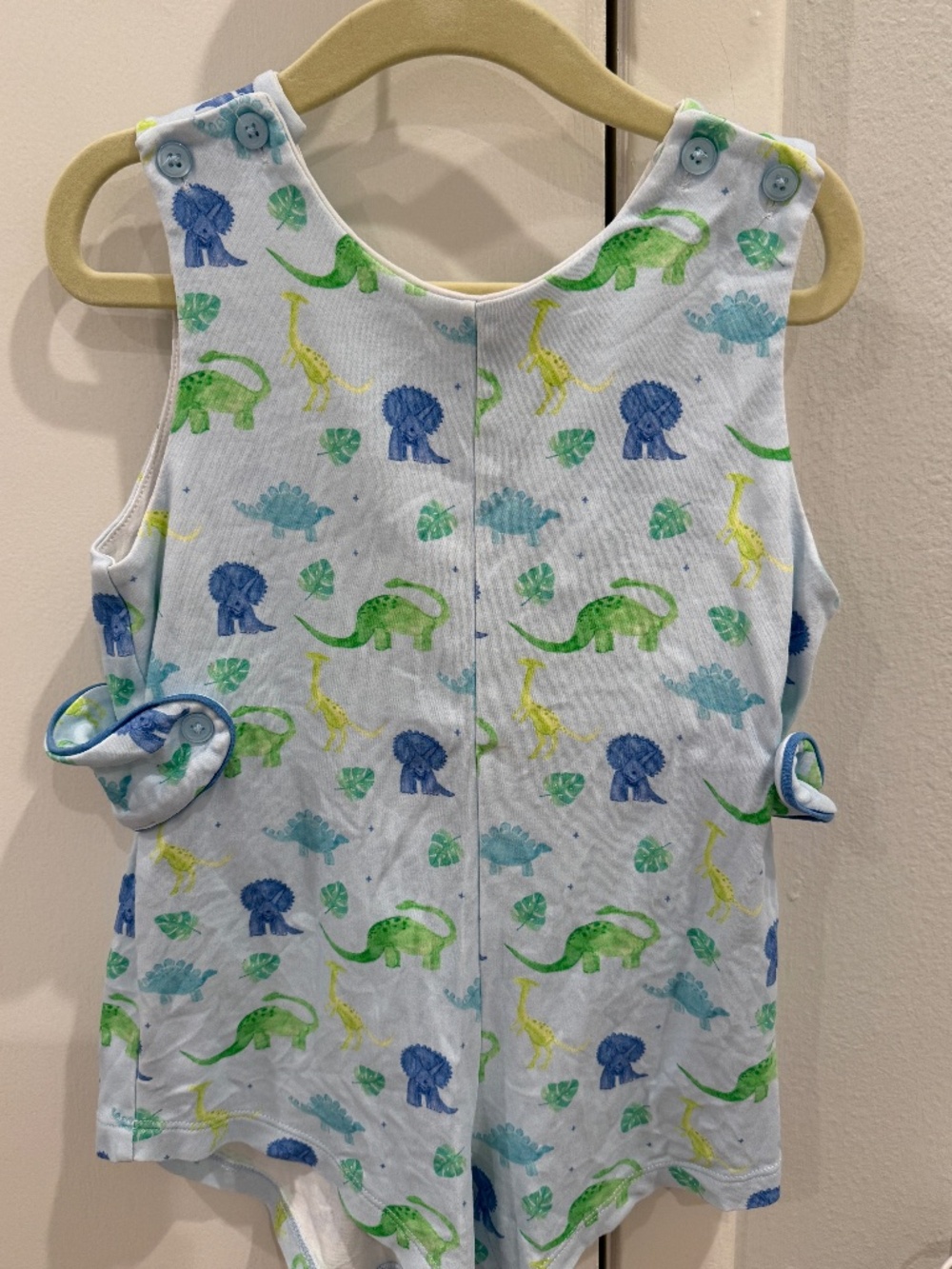 James & Lottie Blue Sleeveless Dinosaur Romper 24 mo